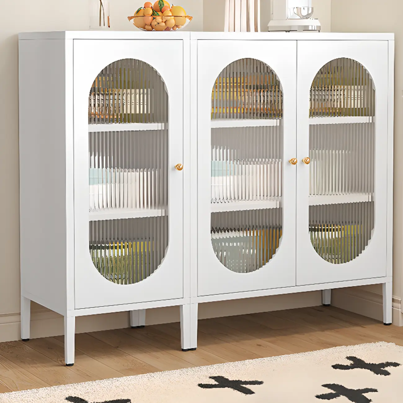 Modern Metal Buffet with Adjustable Shelf, 2/3 Doors Image - 3 | homeyfad