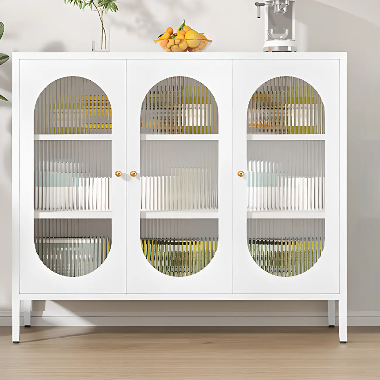 Modern Metal Buffet with Adjustable Shelf, 2/3 Doors Image - 5 | homeyfad