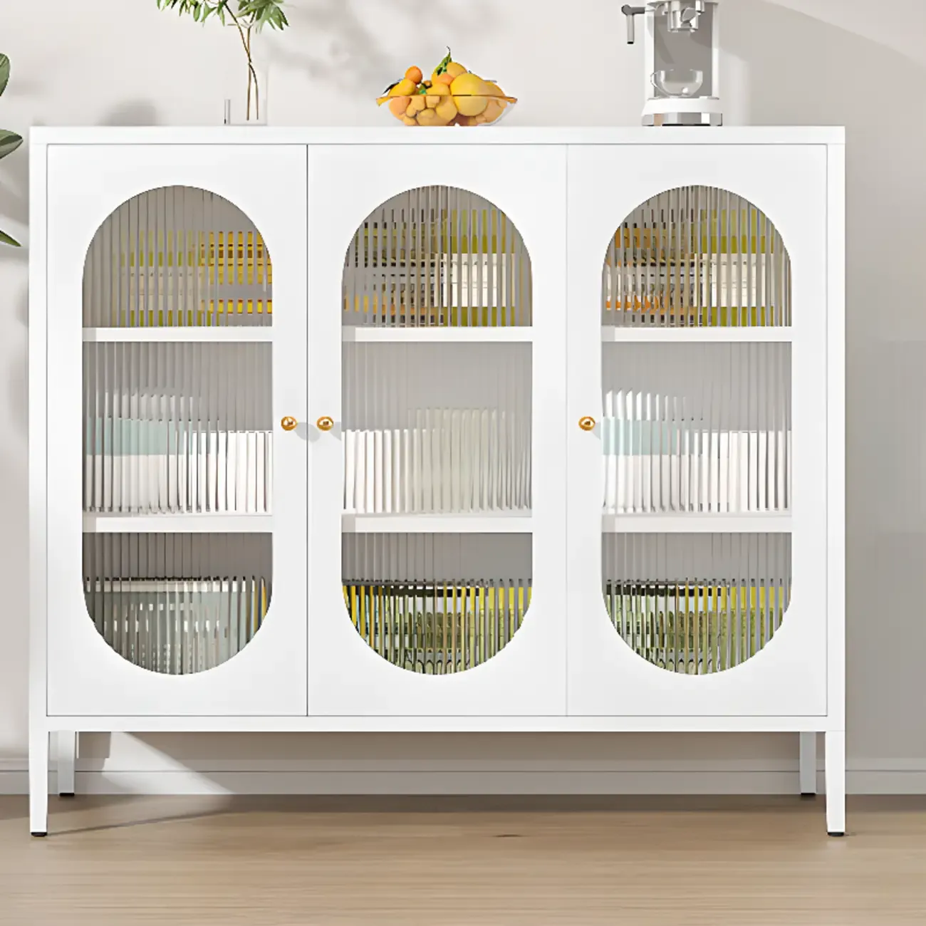 Modern Metal Buffet with Adjustable Shelf, 2/3 Doors Image - 5