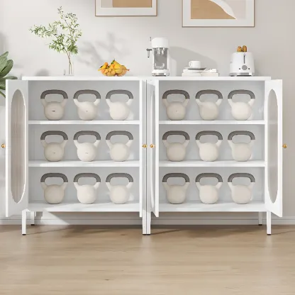 Modern Metal Buffet with Adjustable Shelf, 2/3 Doors Image - 6