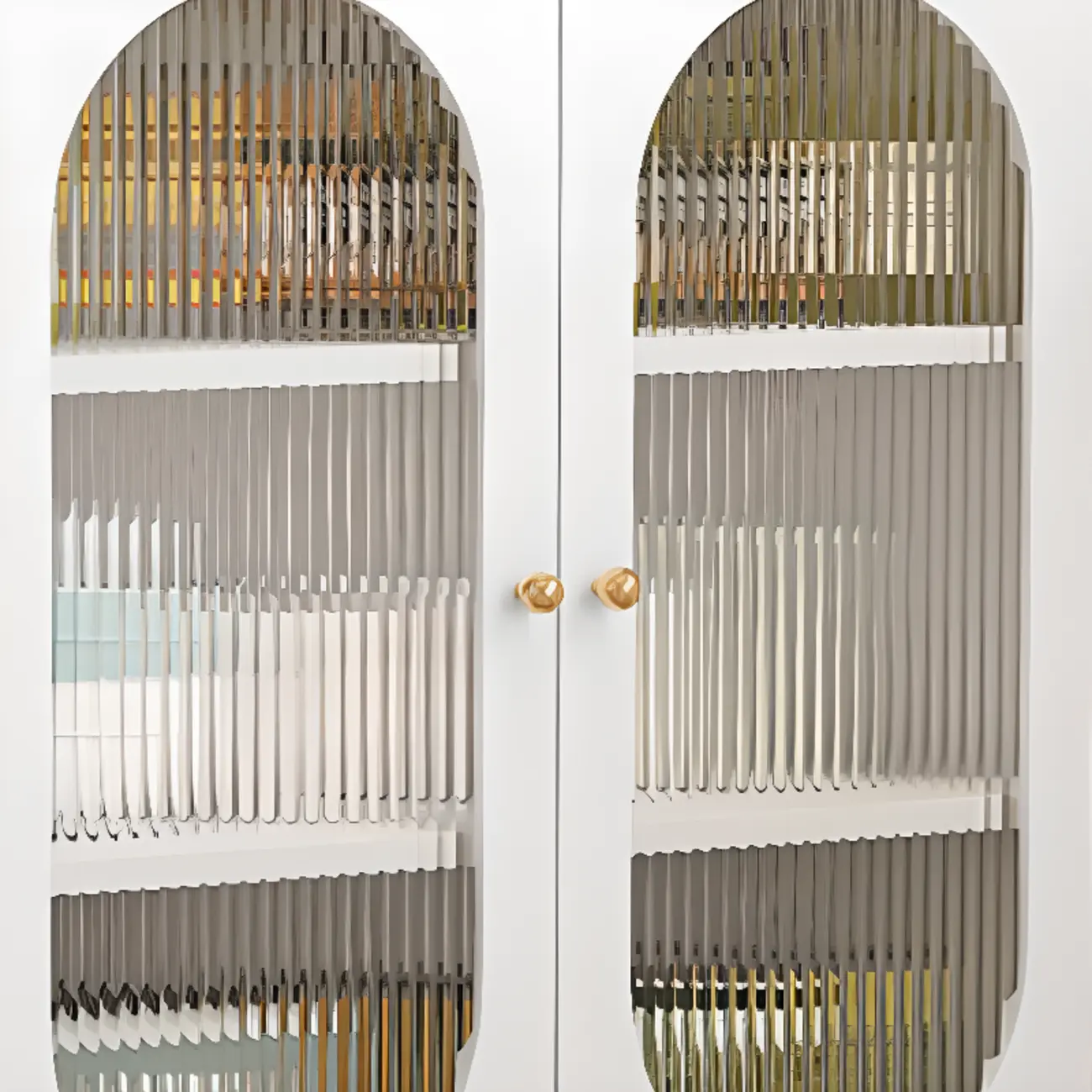 Modern Metal Buffet with Adjustable Shelf, 2/3 Doors Image - 8 | homeyfad