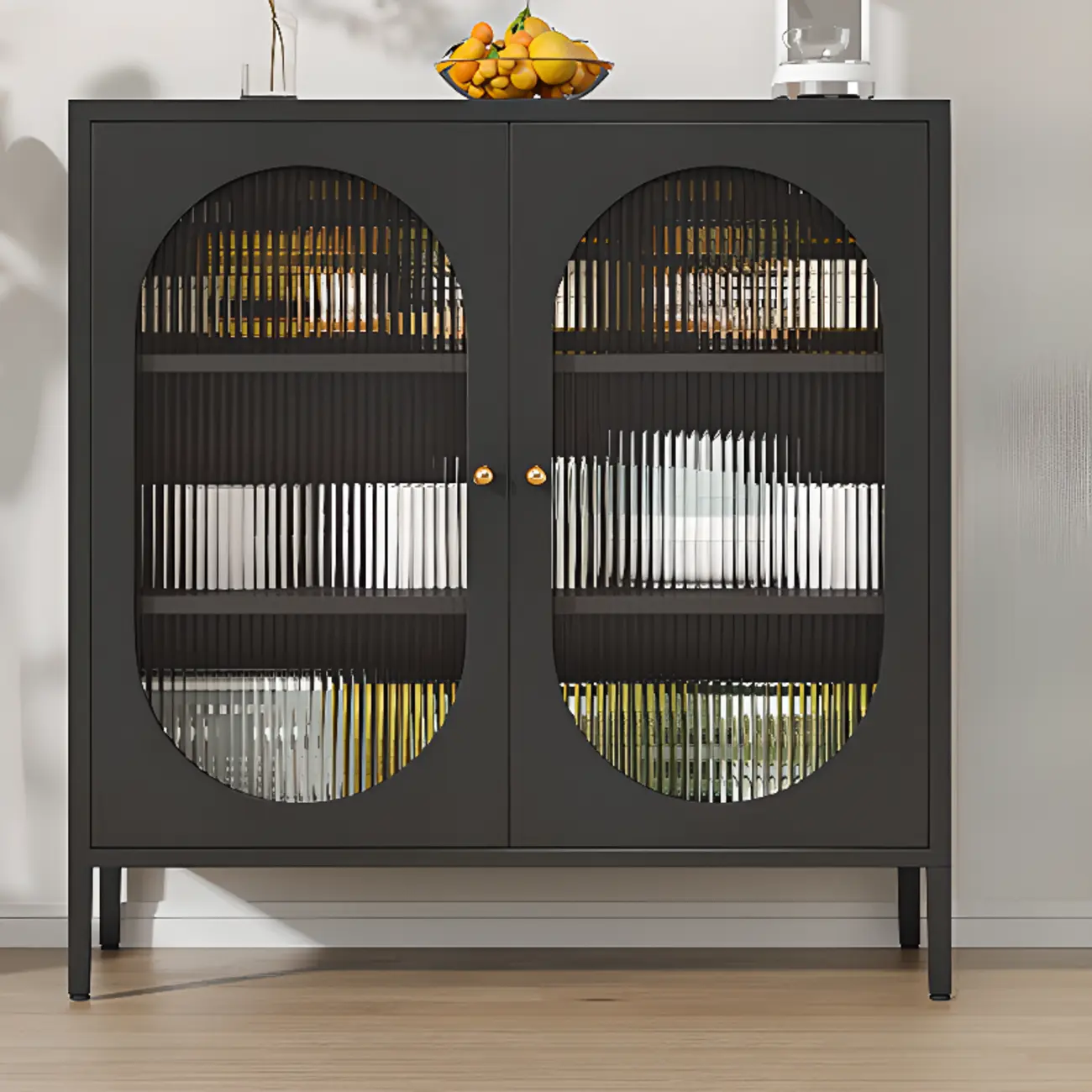 Modern Metal Buffet with Adjustable Shelf, 2/3 Doors Image - 9 | homeyfad