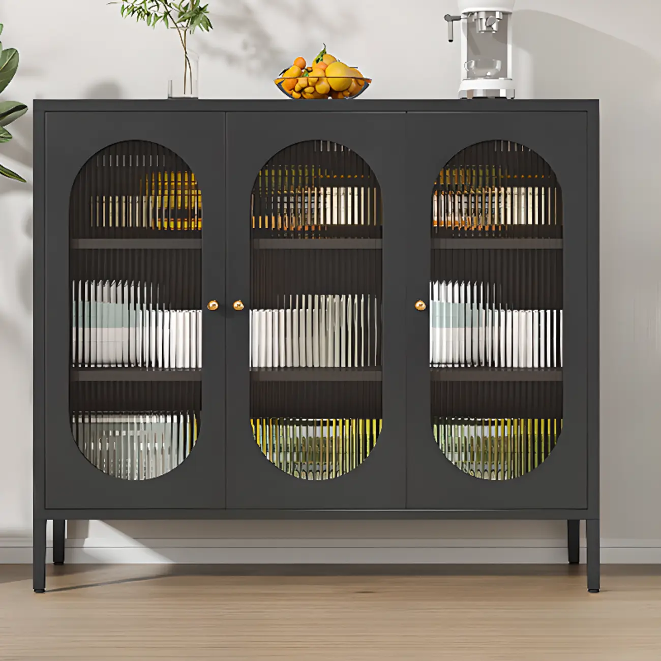 Modern Metal Buffet with Adjustable Shelf, 2/3 Doors Image - 11 | homeyfad