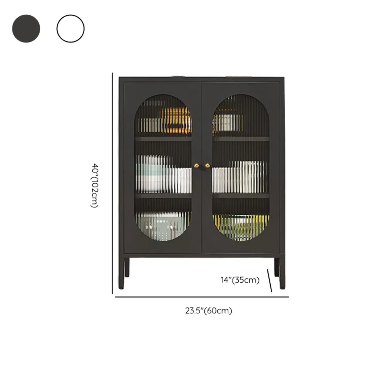 Modern Metal Buffet with Adjustable Shelf, 2/3 Doors #size