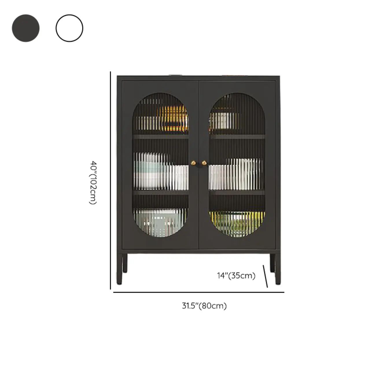 Modern Metal Buffet with Adjustable Shelf, 2/3 Doors Image - 15 | homeyfad