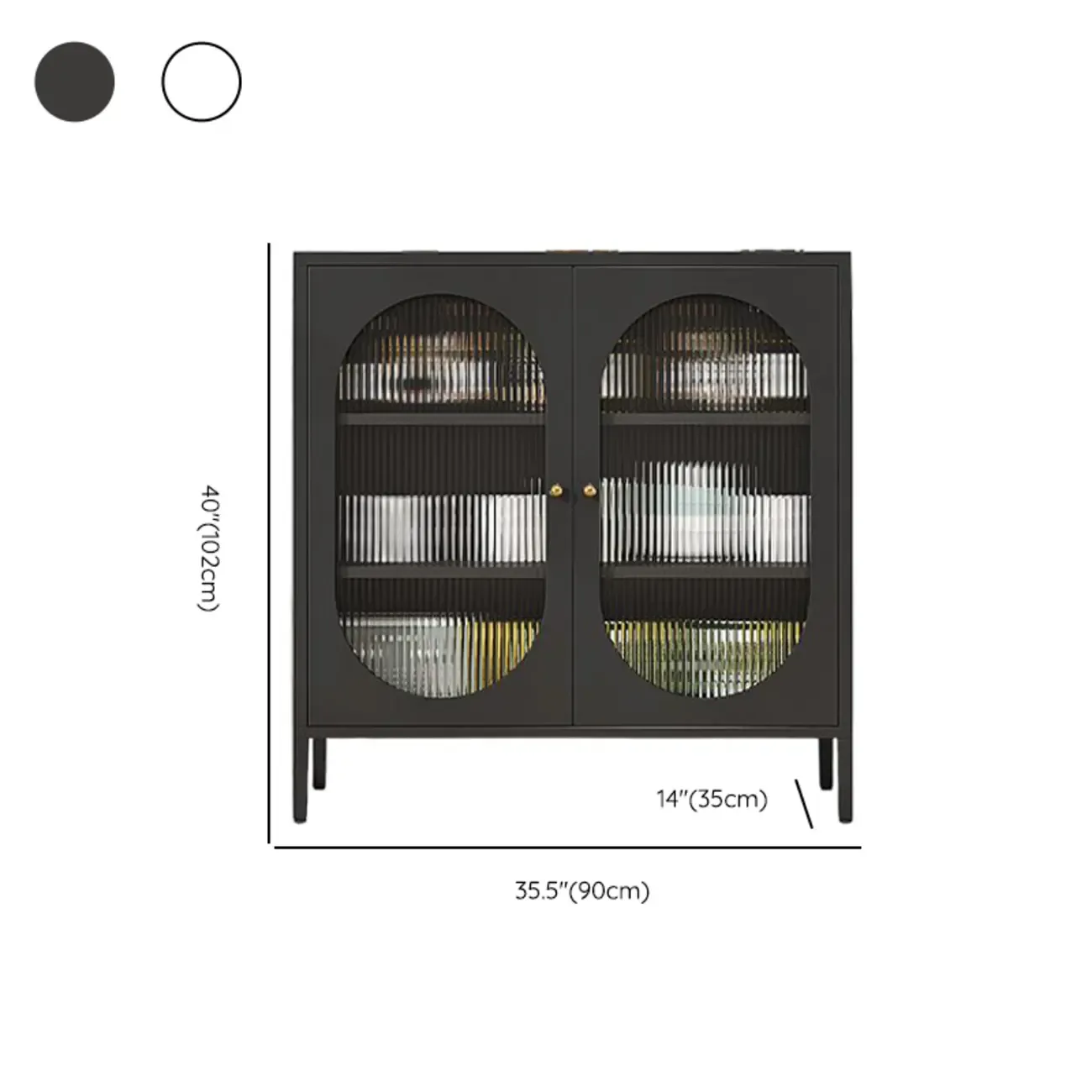 Modern Metal Buffet with Adjustable Shelf, 2/3 Doors Image - 16