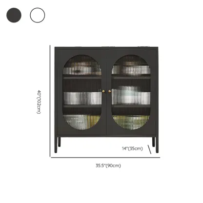 Modern Metal Buffet with Adjustable Shelf, 2/3 Doors Image - 16