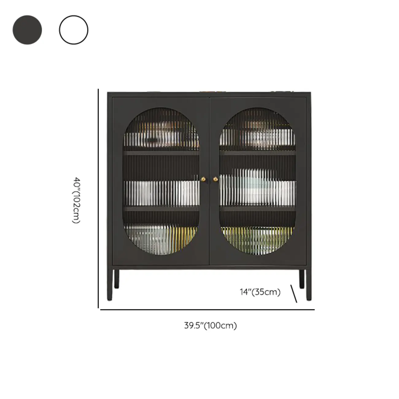 Modern Metal Buffet with Adjustable Shelf, 2/3 Doors Image - 17 | homeyfad