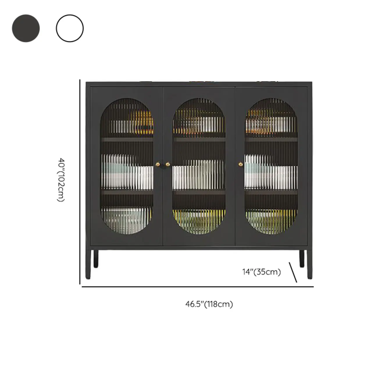 Modern Metal Buffet with Adjustable Shelf, 2/3 Doors Image - 18 | homeyfad