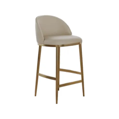 Mid Century Modern Leather Bar Stools Counter Height Image - 11