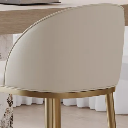 Mid Century Modern Leather Bar Stools Counter Height Image - 5