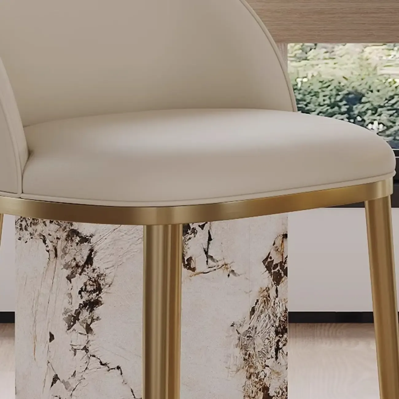 Mid Century Modern Leather Bar Stools Counter Height Image - 6