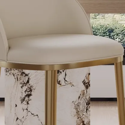 Mid Century Modern Leather Bar Stools Counter Height Image - 6