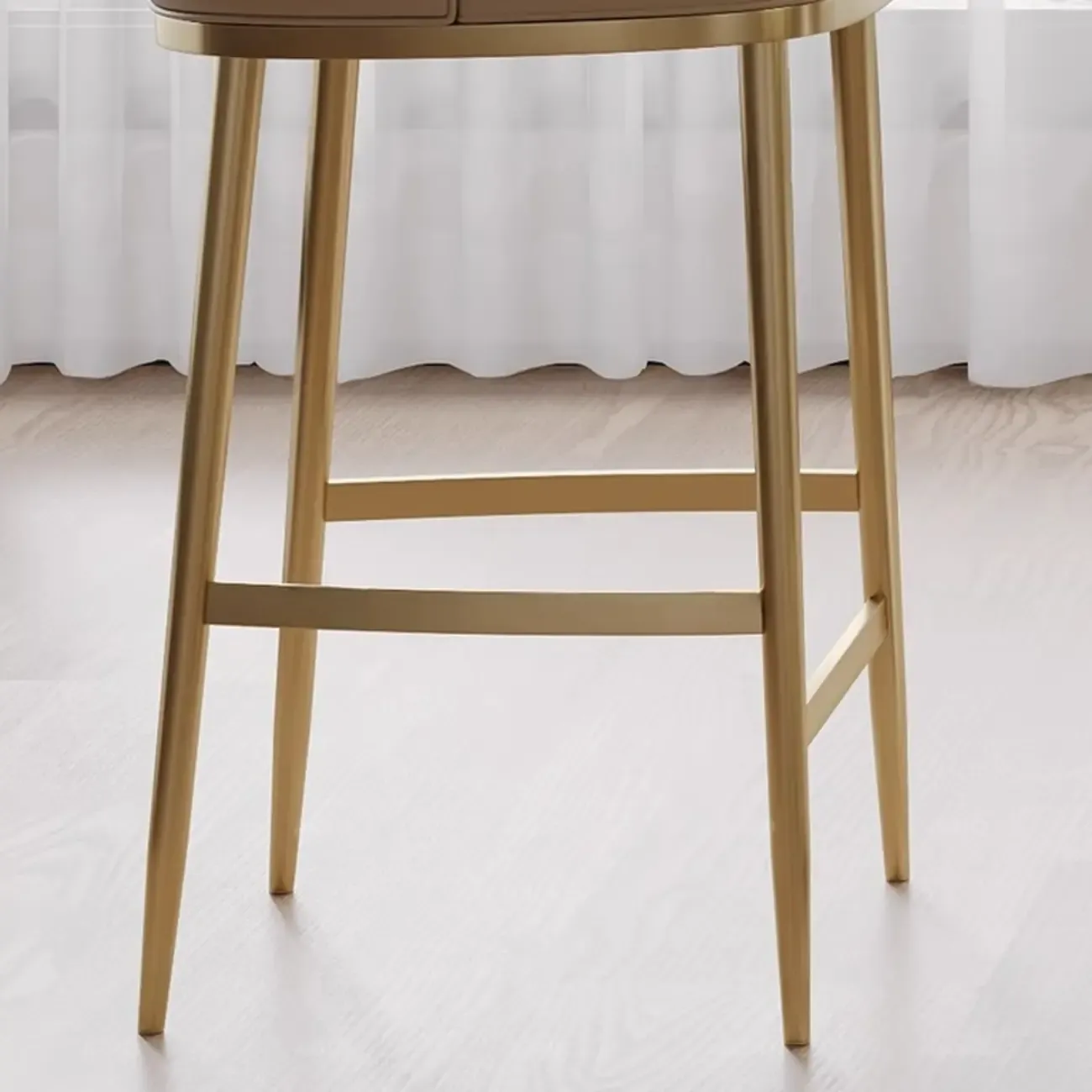 Mid Century Modern Leather Bar Stools Counter Height Image - 7