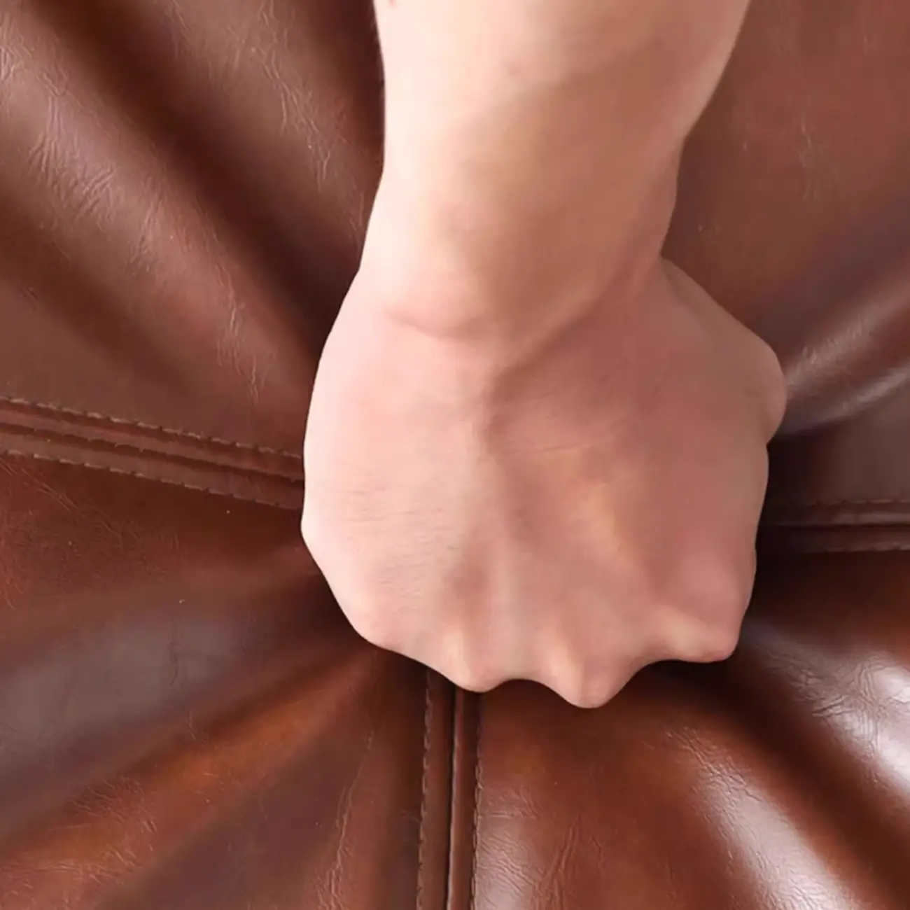 Mid-Century Modern Top Grain Leather Arm Chair Wood Frame Image - 9 | homeyfad