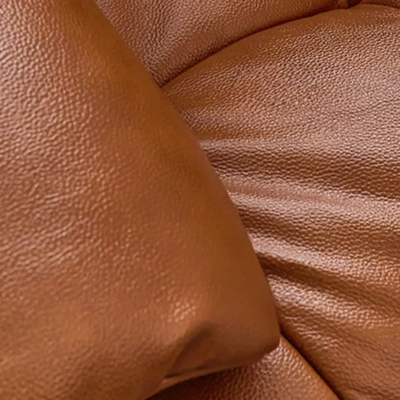 Brown Upholstered Genuine Leather Living Room Accent Chair Image - 8