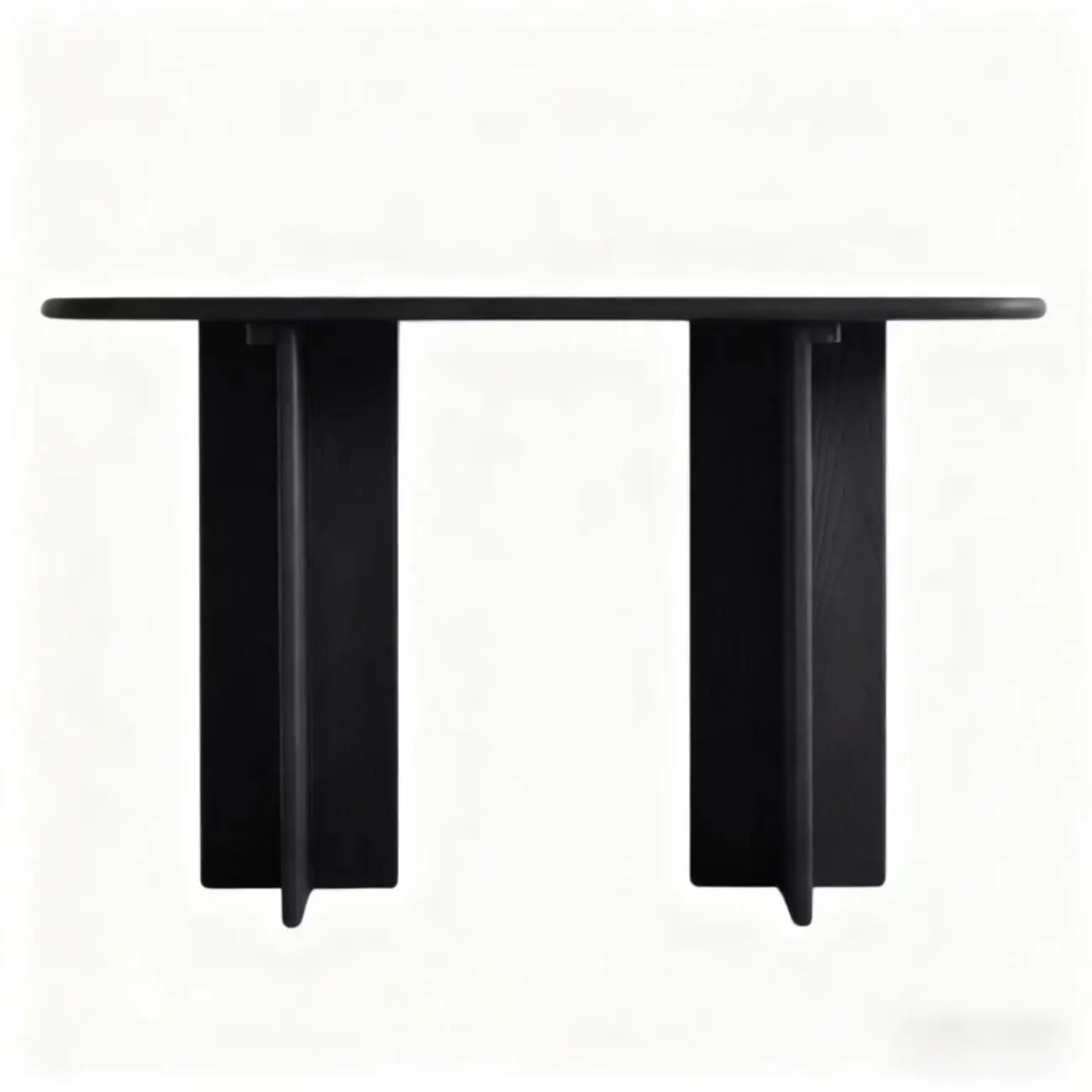 Black Modern Ash Wood Black Console Table For Entryway Image - 4 | homeyfad