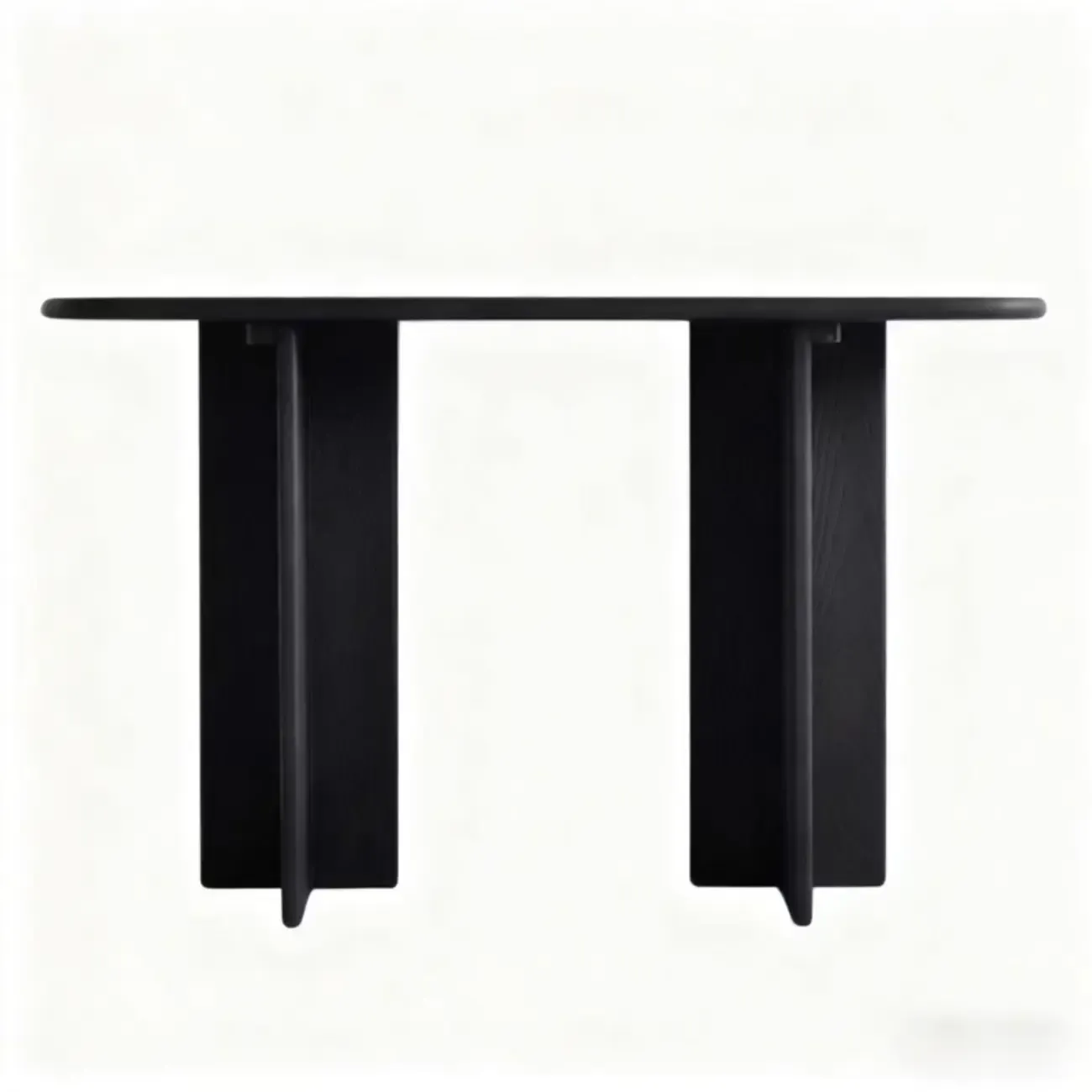 Black Modern Ash Wood Black Console Table For Entryway Image - 4