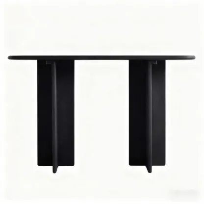 Black Modern Ash Wood Black Console Table For Entryway Image - 4