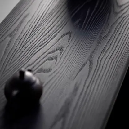 Black Modern Ash Wood Black Console Table For Entryway Image - 5