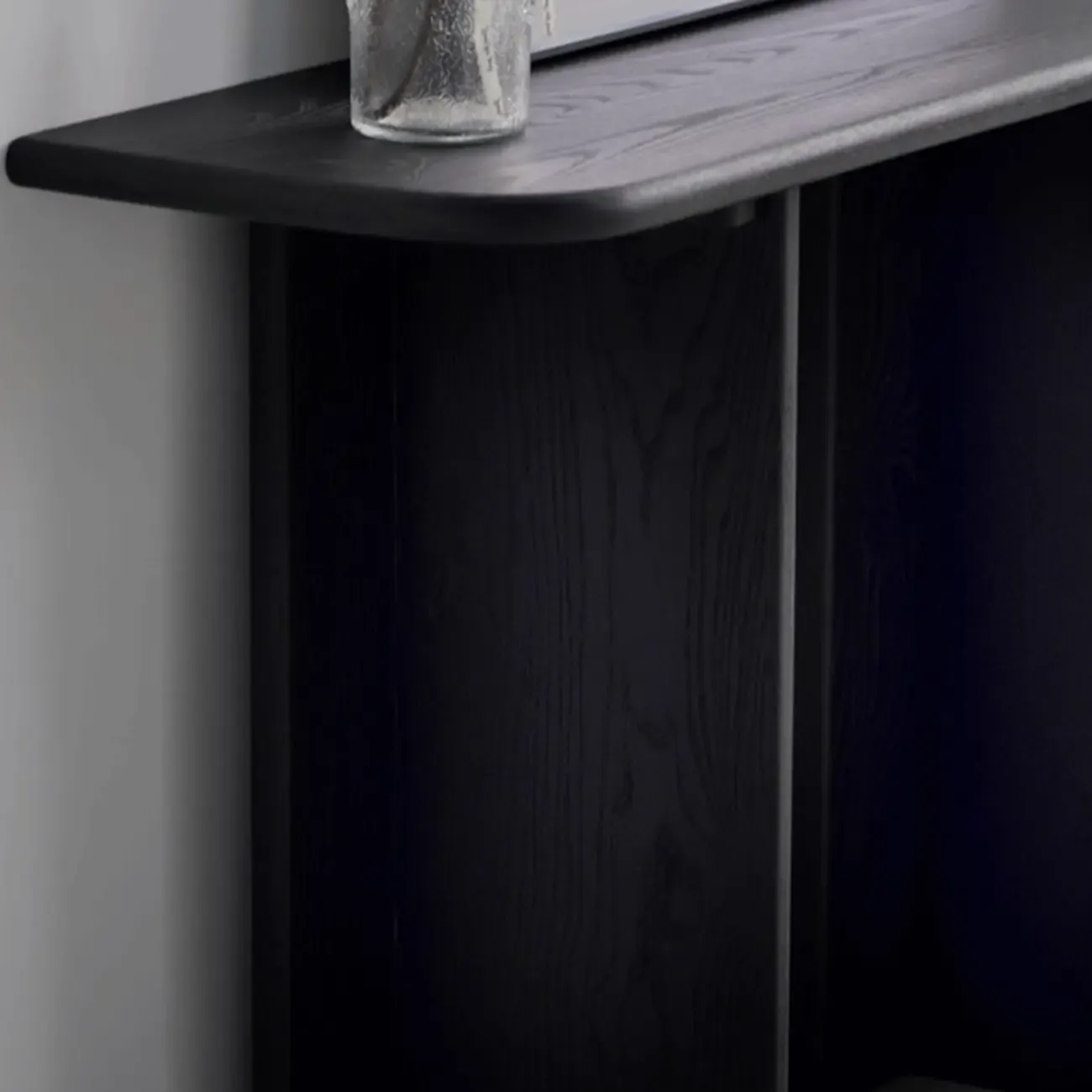 Black Modern Ash Wood Black Console Table For Entryway Image - 6