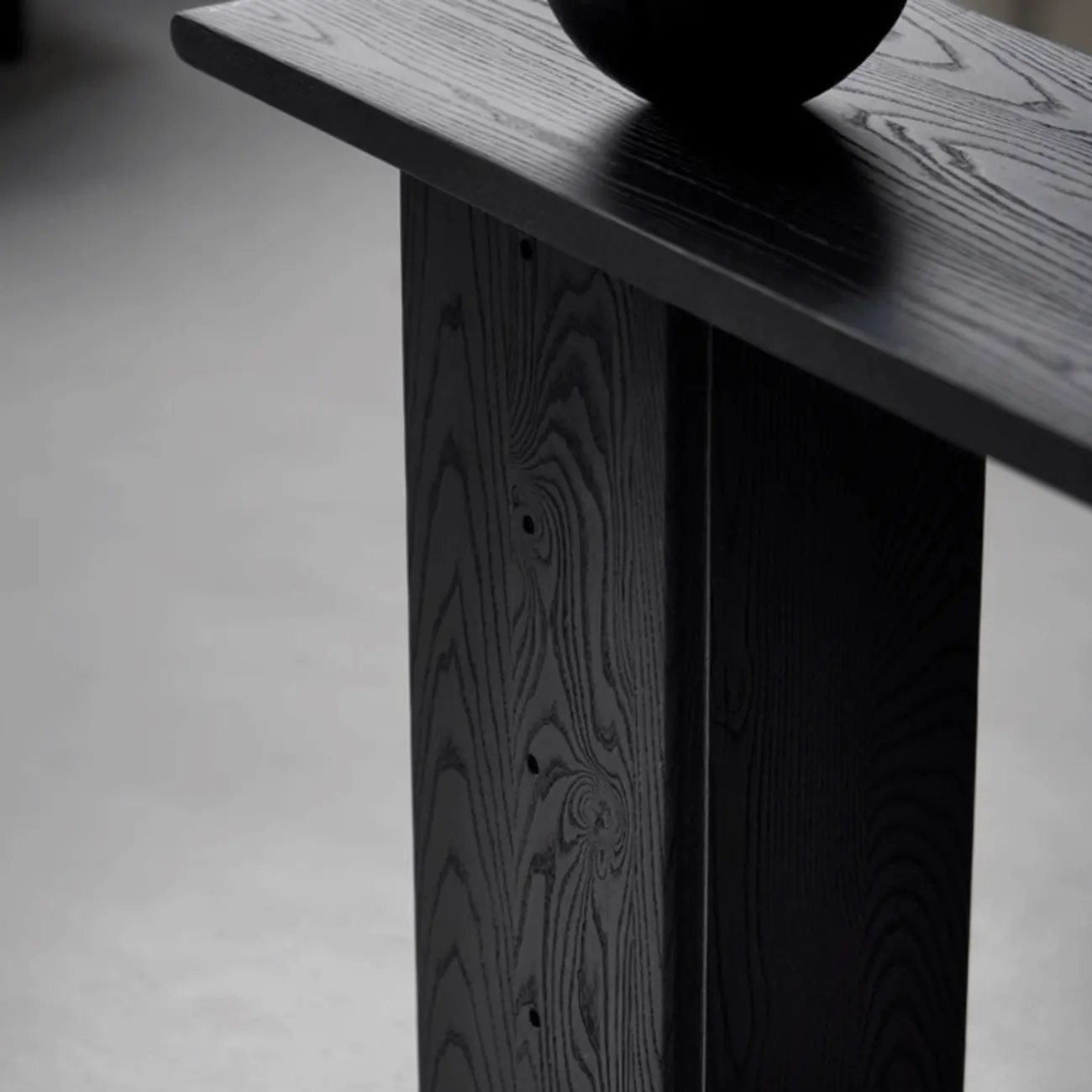 Black Modern Ash Wood Black Console Table For Entryway Image - 7 | homeyfad