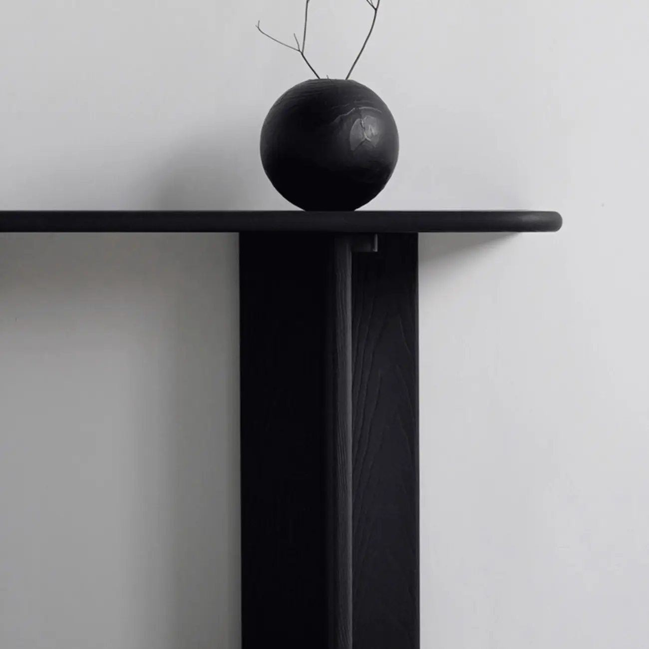 Black Modern Ash Wood Black Console Table For Entryway Image - 8 | homeyfad
