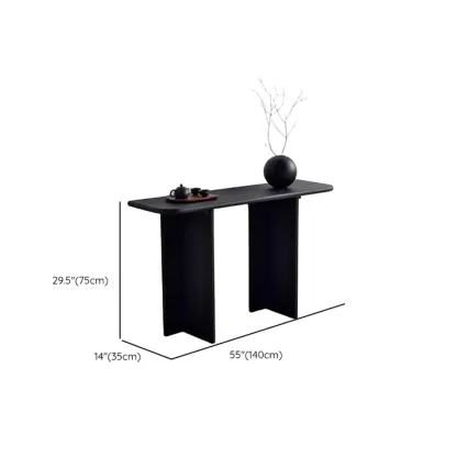 Black Modern Ash Wood Black Console Table For Entryway Image - 12