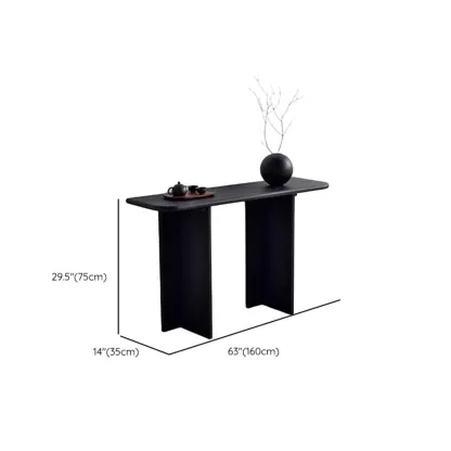 Black Modern Ash Wood Black Console Table For Entryway Image - 13