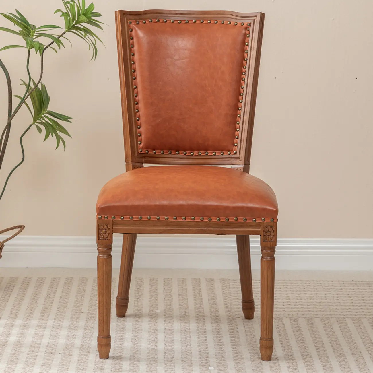 Mid Century Modern Solid Back Armless Wooden Dining Chairs Image - 11 | homeyfad