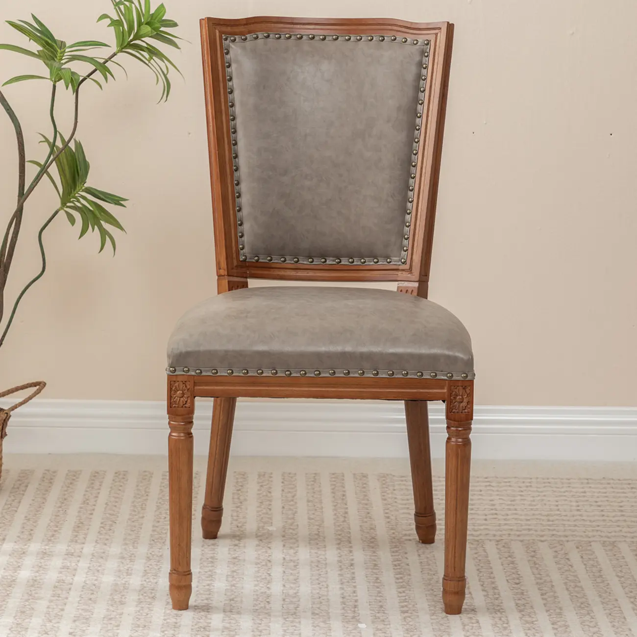 Mid Century Modern Solid Back Armless Wooden Dining Chairs Image - 19 | homeyfad