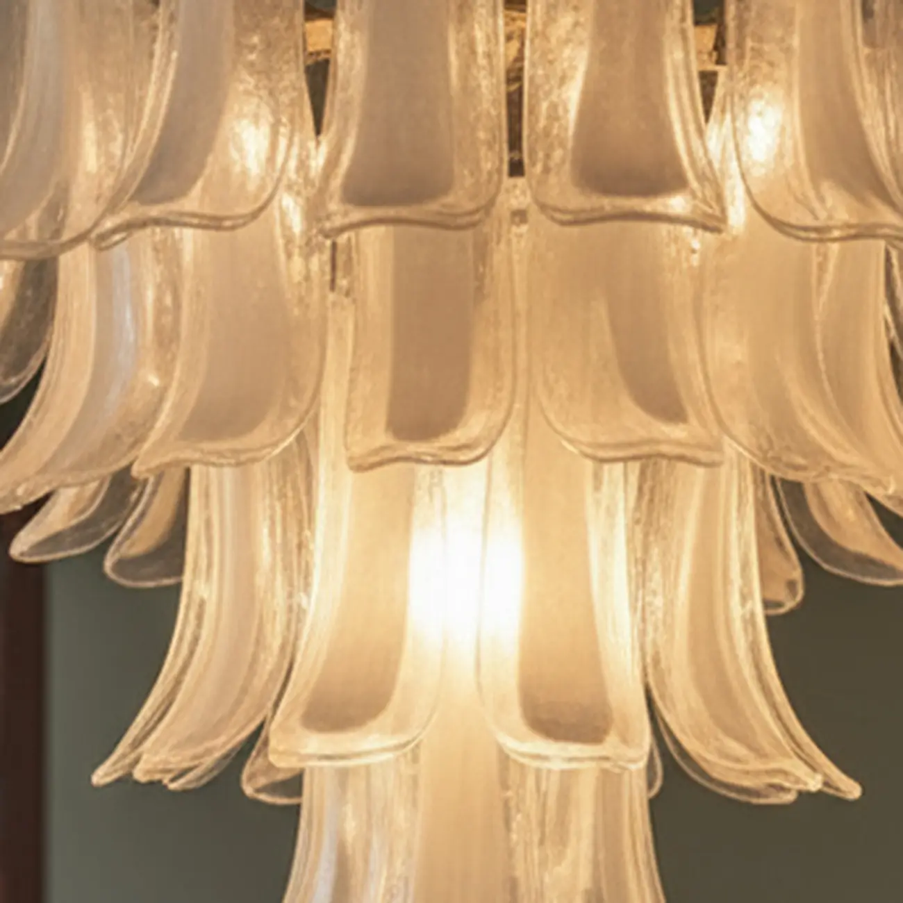 Gold Glass Floral Crystal Chandelier Light Elegant Design Image - 7 | homeyfad