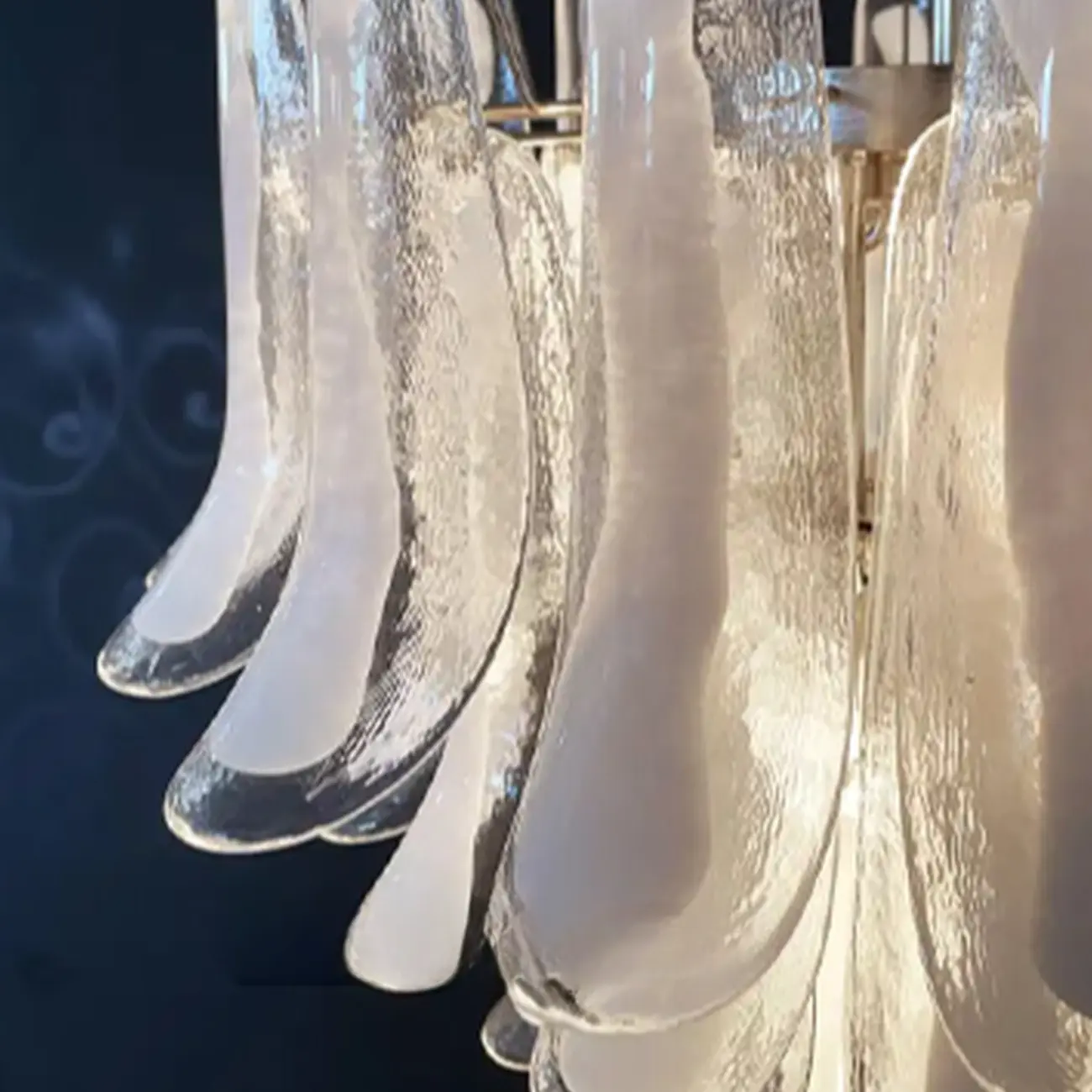 Gold Glass Floral Crystal Chandelier Light Elegant Design Image - 9 | homeyfad