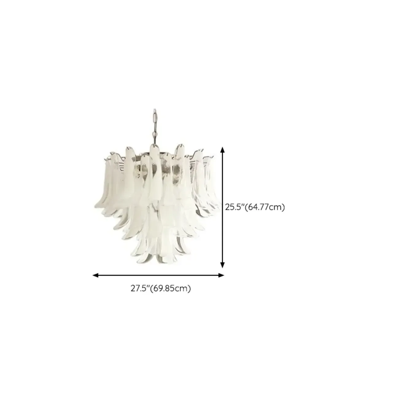 Gold Glass Floral Crystal Chandelier Light Elegant Design #size