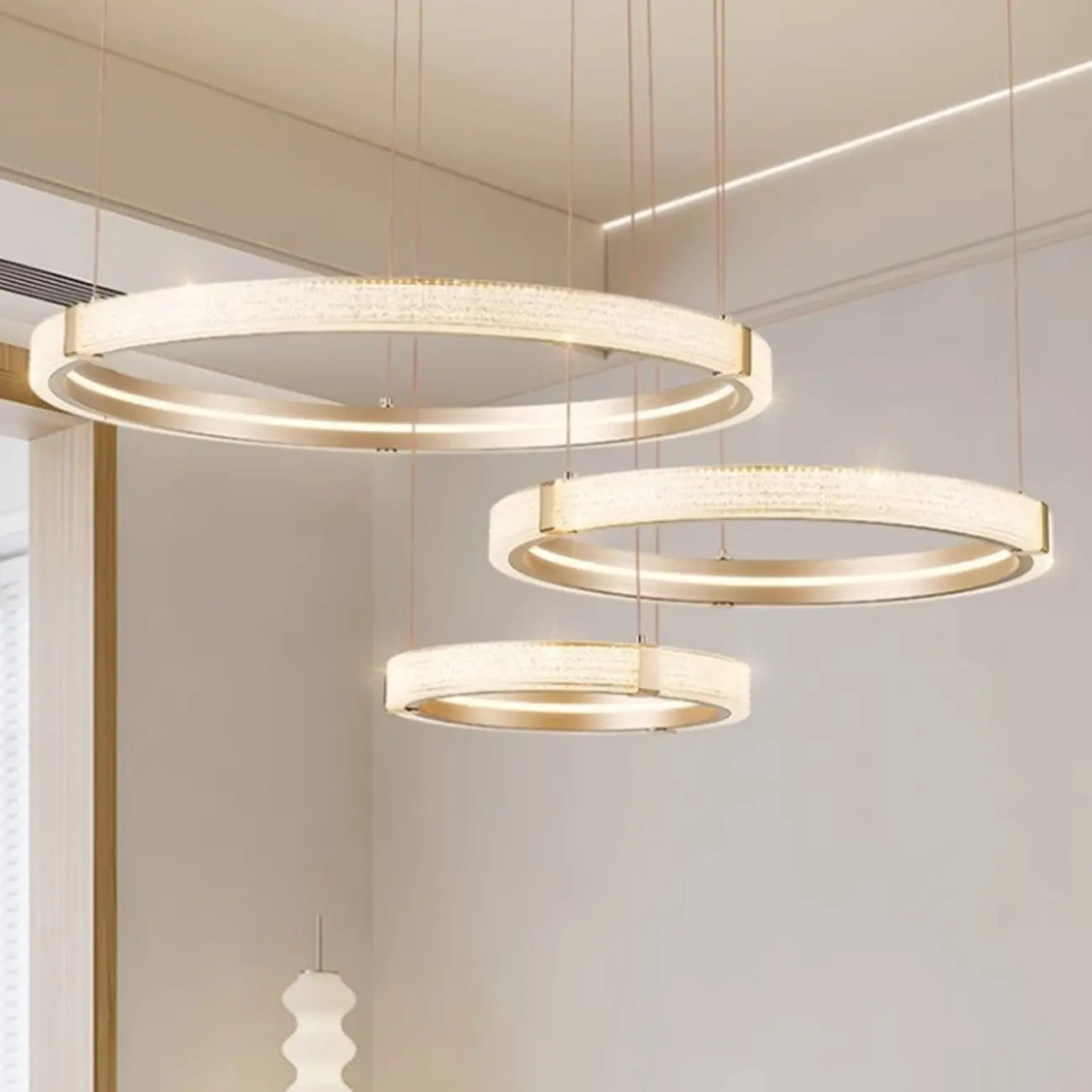 Gold Circular Crystal Ring Modern Chandelier Light Image - 1 | homeyfad