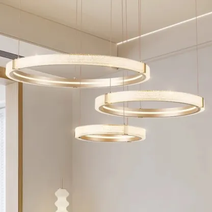 Gold Circular Crystal Ring Modern Chandelier Light Image - 1