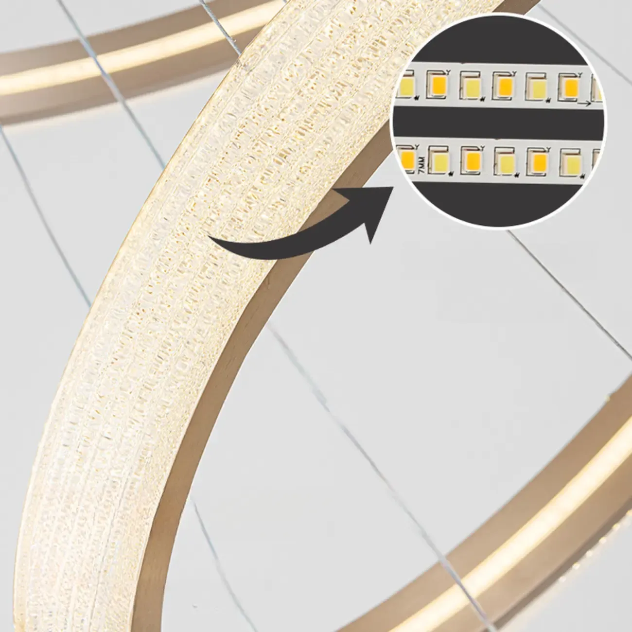 Gold Circular Crystal Ring Modern Chandelier Light Image - 3
