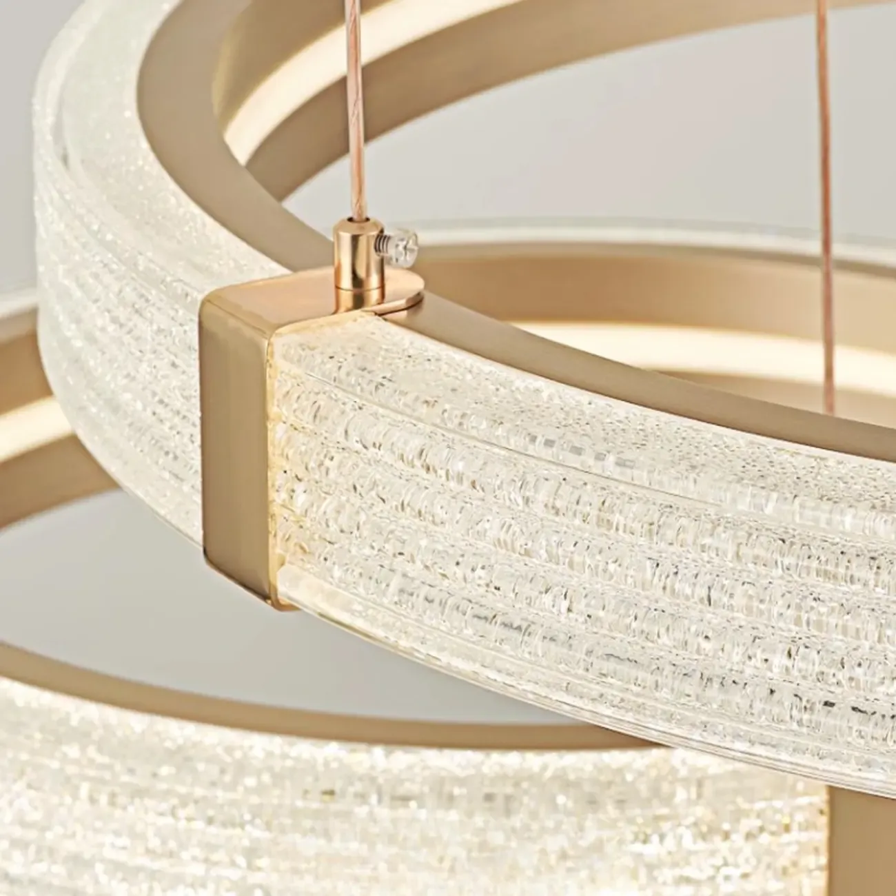 Gold Circular Crystal Ring Modern Chandelier Light Image - 5