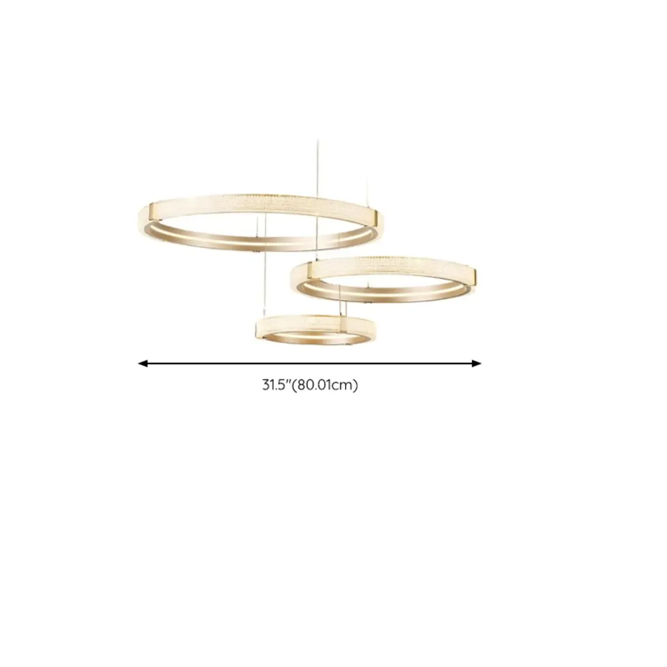 Gold Circular Crystal Ring Modern Chandelier Light #size