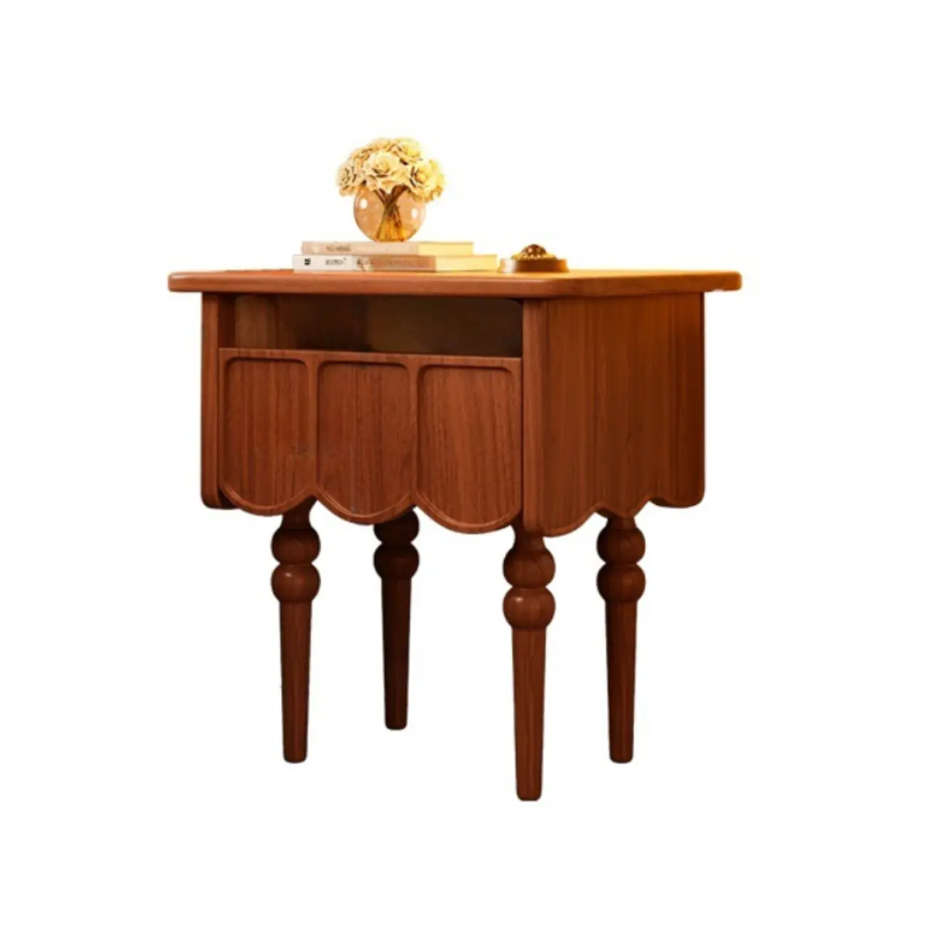 Narrow Modern Wood Nightstand with Drawer Image - 3 | homeyfad