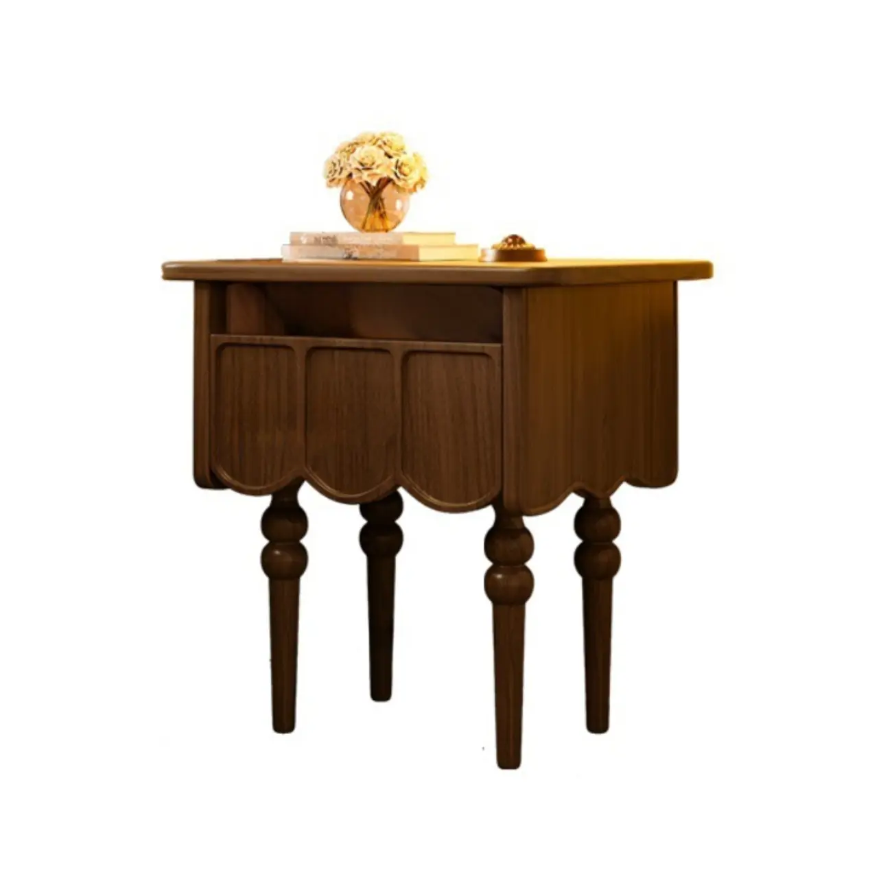 Narrow Modern Wood Nightstand with Drawer Image - 5 | homeyfad