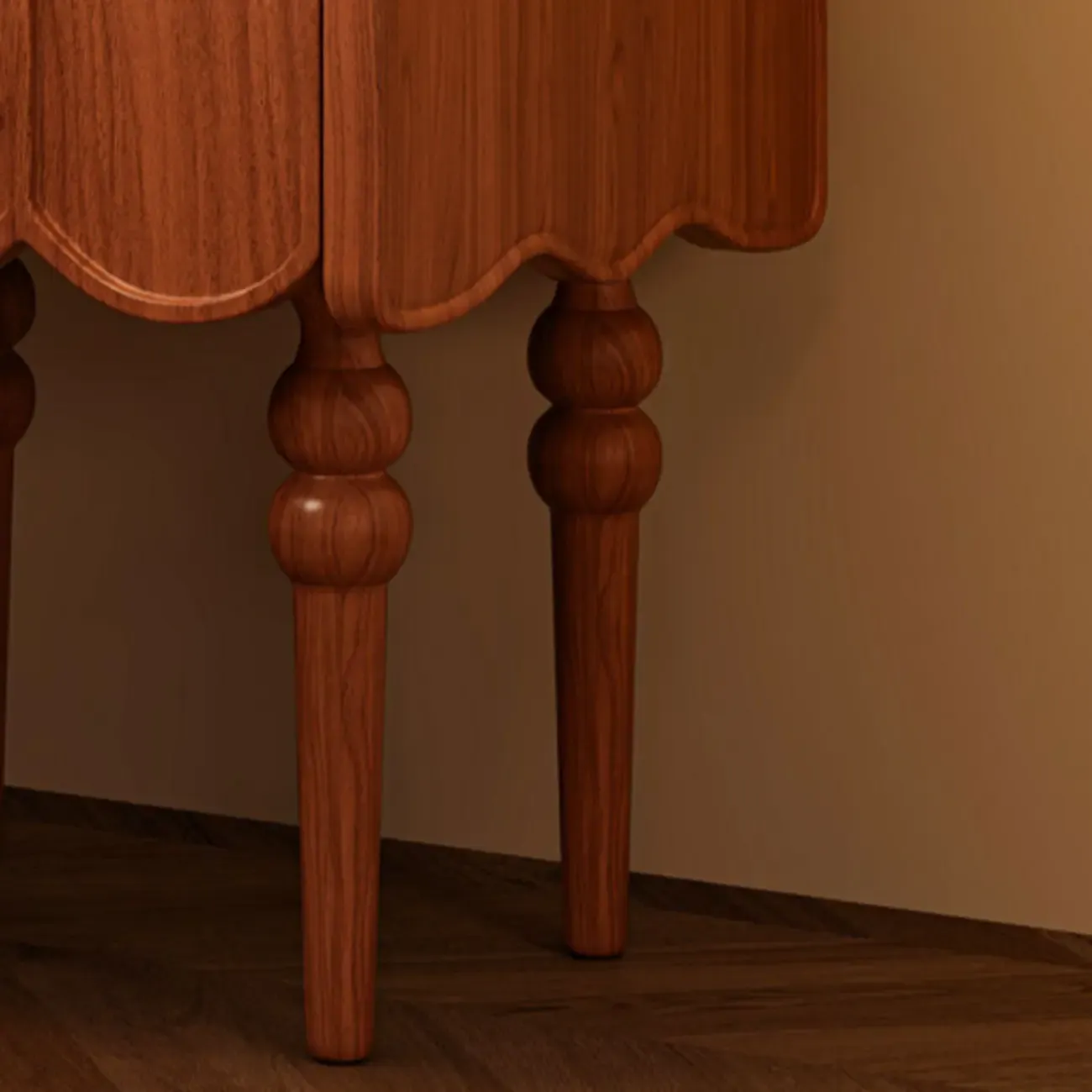 Narrow Modern Wood Nightstand with Drawer Image - 10