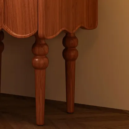 Narrow Modern Wood Nightstand with Drawer Image - 10