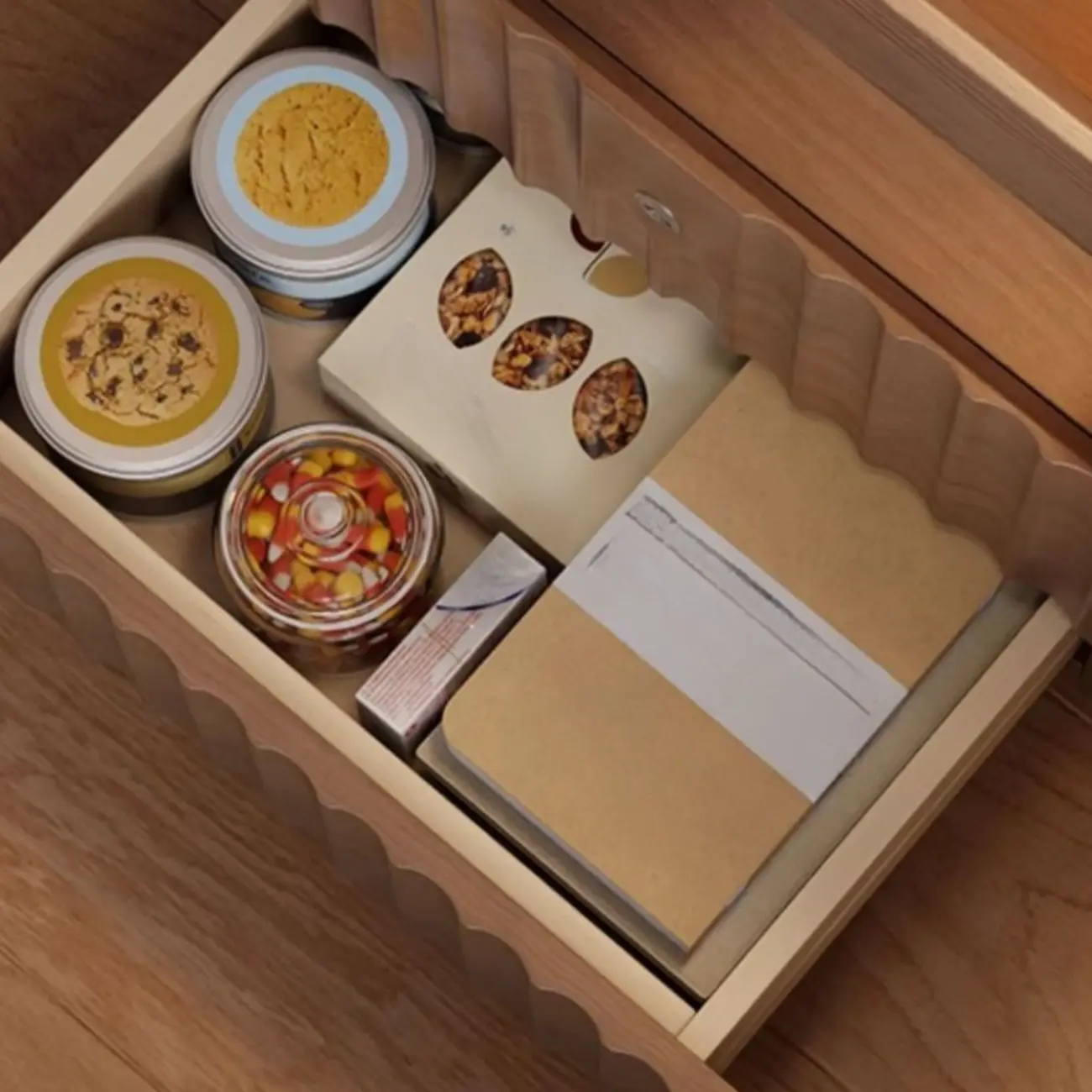 Glass Top Wooden 2-drawer Nightstand with Led Lighting Image - 8 | homeyfad