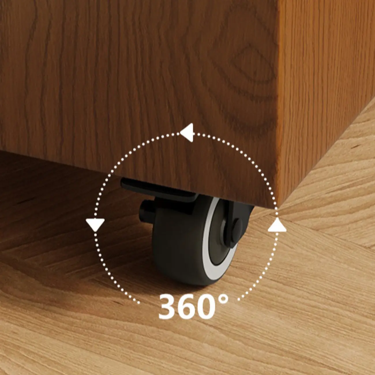 Mid-Century Modern Rolling Glasstop Square Wood Side Table Image - 6 | homeyfad