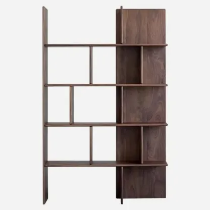 75" Tall Vertical Minimalist Wood Bookshelf With Open Back Image - 2