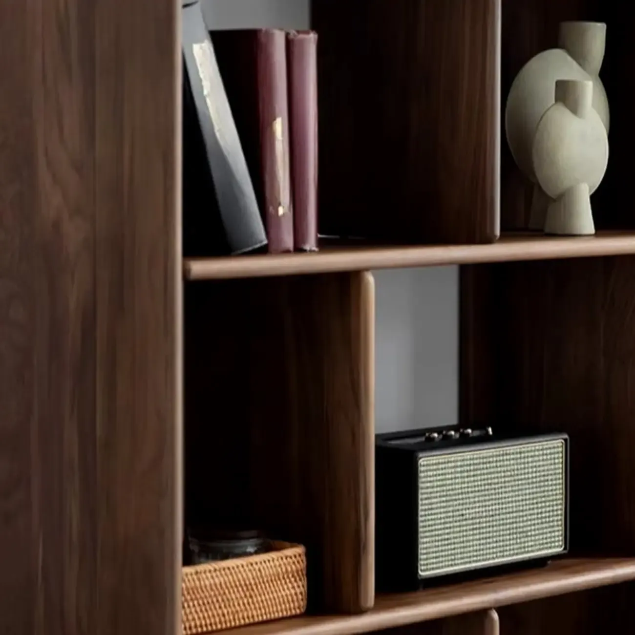 75" Tall Vertical Minimalist Wood Bookshelf With Open Back Image - 4