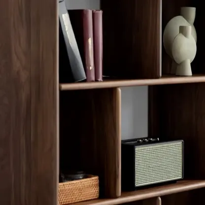 75" Tall Vertical Minimalist Wood Bookshelf With Open Back Image - 4