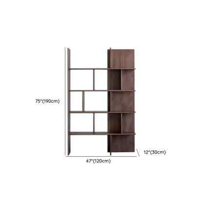75" Tall Vertical Minimalist Wood Bookshelf With Open Back #size