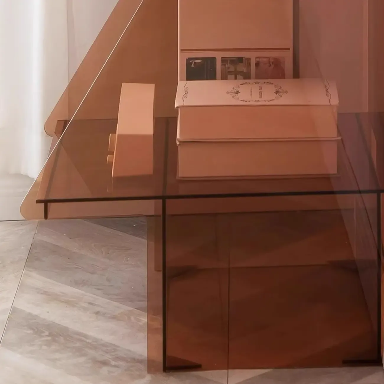 Artistic Acrylic Bookcase Vertical Stylish Display Shelf Image - 8